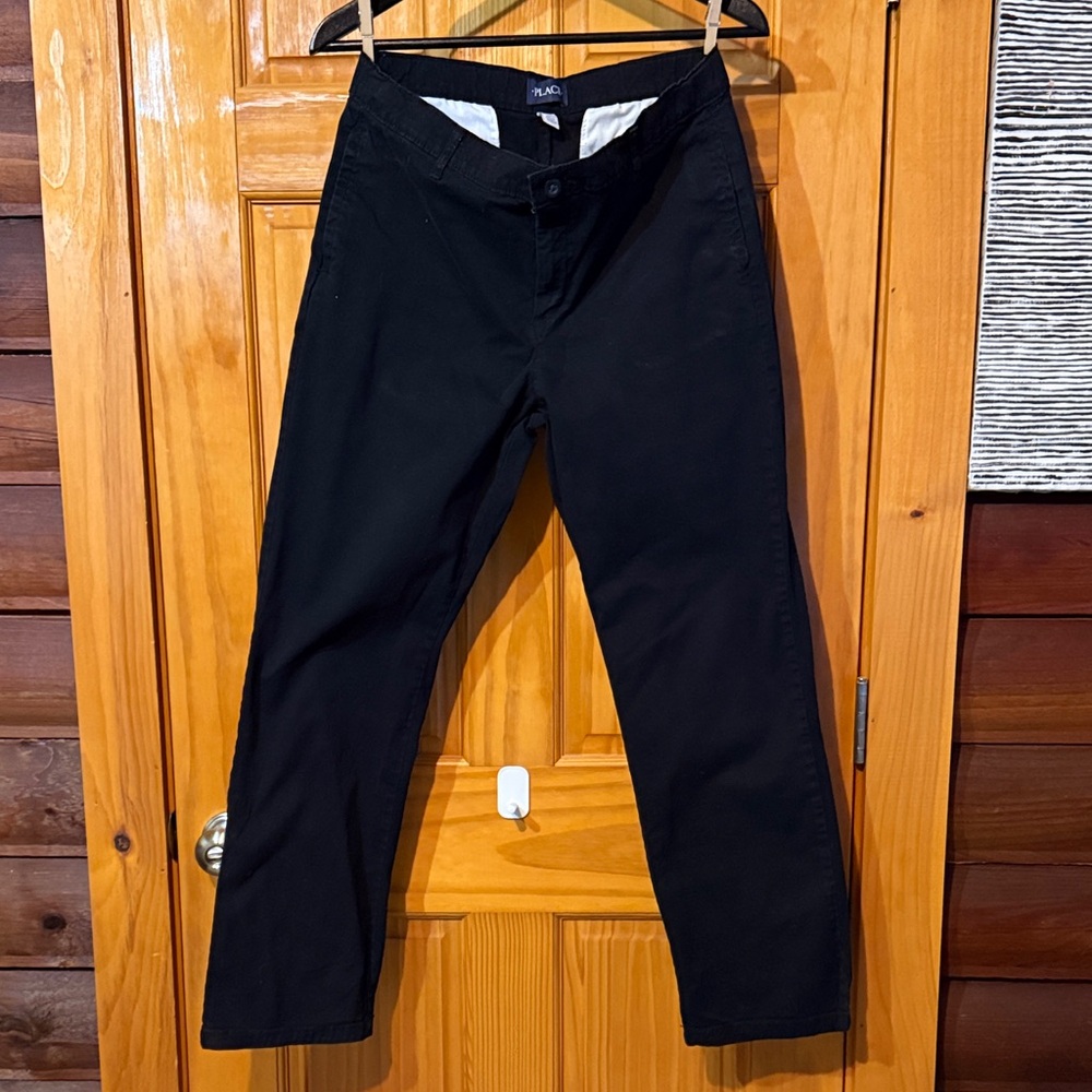The Children’s Place Boys’ Black Chino Pants with adjustable waist